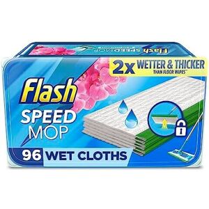 Flash Speedmop Wet Cloth Refills - Anti-Bac Floor Cleaner, Wild Orchid Scent, 96 Flash Speedmop Wet Cloth Refills - Anti-Bac Floor Cleaner, Wild Orchid Scent, 96
