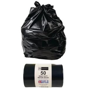 RAMOFY 50 Heavy Duty Refuse Sacks, Kitchen Bin Liners, Large Bin Bags, Strong Leak Resi RAMOFY 50 Heavy Duty Refuse Sacks, Kitchen Bin Liners, Large Bin Bags, Strong Leak Resi