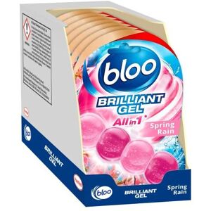 Bloo Brilliant Gel All in 1 Toilet Rim Block Cleaner, Spring Rain Fresh Scent, for Al Bloo Brilliant Gel All in 1 Toilet Rim Block Cleaner, Spring Rain Fresh Scent, for Al