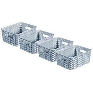 Curver My Style Small Rectangular Storage Basket 4L - Blue (Pack of 4) Curver My Style Small Rectangular Storage Basket 4L - Blue (Pack of 4)