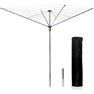Minky Easy Breeze 45m 4 Arm Rotary Airer with Cover, Alloy Steel, Silver Minky Easy Breeze 45m 4 Arm Rotary Airer with Cover, Alloy Steel, Silver
