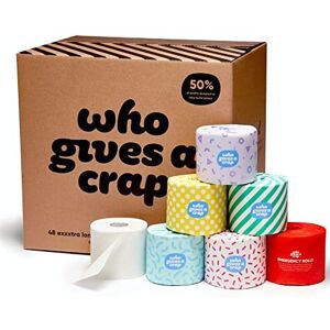 Who Gives A Crap ? Eco Friendly Toilet Roll, Box of 48 Toilet Rolls (3-Ply, 400 Who Gives A Crap ? Eco Friendly Toilet Roll, Box of 48 Toilet Rolls (3-Ply, 400