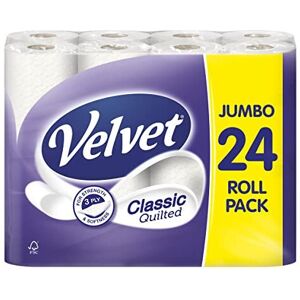 Velvet Classic Quilted Toilet Paper Bulk Buy, 24 White 3 ply Toilet Tissue Rolls Velvet Classic Quilted Toilet Paper Bulk Buy, 24 White 3 ply Toilet Tissue Rolls