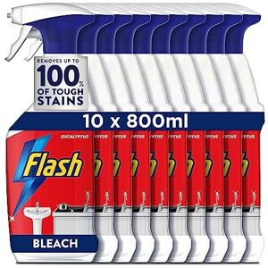 Flash Bleach Spray Multi Purpose Cleaner, 8 Litres (800 ml x 10), Stain & Grease Flash Bleach Spray Multi Purpose Cleaner, 8 Litres (800 ml x 10), Stain & Grease