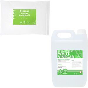 Hexeal Double Strength White Vinegar 5L and Sodium Bicarbonate 5kg Bag Grease Hexeal Double Strength White Vinegar 5L and Sodium Bicarbonate 5kg Bag Grease