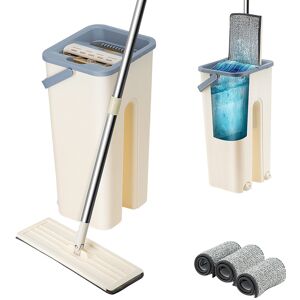 Unbranded Flat Floor Mop & Bucket Set with Self-Cleaning Two-Chamber Wringer, Microfiber P Unbranded Flat Floor Mop & Bucket Set with Self-Cleaning Two-Chamber Wringer, Microfiber P