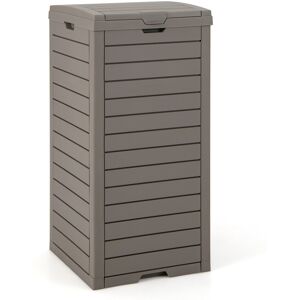 Costway 140L Outdoor Trash Can w/Drip Tray &Tiered Lid Resin Garbage Waste Bin Costway 140L Outdoor Trash Can w/Drip Tray &Tiered Lid Resin Garbage Waste Bin