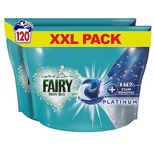 Fairy Non Bio Platinum Pods Washing Capsules - Extra Stain Removal, 120 Washes ( Fairy Non Bio Platinum Pods Washing Capsules - Extra Stain Removal, 120 Washes (