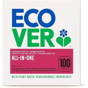 Ecover All in One Dishwasher Tablets, Lemon & Mandarin, Pack of 100 Ecover All in One Dishwasher Tablets, Lemon & Mandarin, Pack of 100