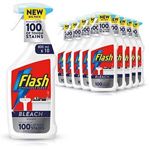 Flash Bleach Spray Multi Purpose Cleaner, 8 Litres (800 ml x 10), Stain & Grease Remov Flash Bleach Spray Multi Purpose Cleaner, 8 Litres (800 ml x 10), Stain & Grease Remov