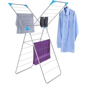 Minky X Wing 15m Indoor Airer With Drying Space Metal - White/Blue Minky X Wing 15m Indoor Airer With Drying Space Metal - White/Blue