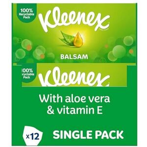 Kleenex Balsam Facial Tissues - Pack of 12 Tissue Boxes - Balm Tissues Protect and Sooth Kleenex Balsam Facial Tissues - Pack of 12 Tissue Boxes - Balm Tissues Protect and Sooth