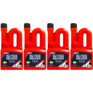 Spear & Jackson Multi-Purpose Sink & Drain Unblocker 4 x 750 ml Spear & Jackson Multi-Purpose Sink & Drain Unblocker 4 x 750 ml