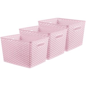 curver My Style x3 Large Rectangular Storage Basket 18L - Pink curver My Style x3 Large Rectangular Storage Basket 18L - Pink