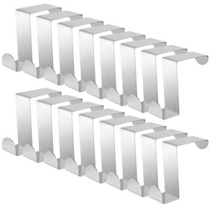 Jicyor 16PCS Over Door Hook, Over Door Hanger, Reversible Stainless Steel Coat Hooks,Do Jicyor 16PCS Over Door Hook, Over Door Hanger, Reversible Stainless Steel Coat Hooks,Do