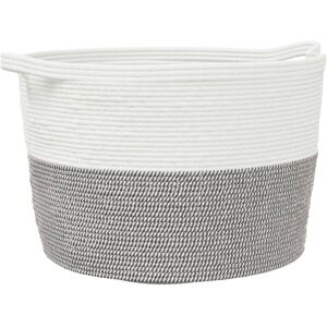 vidaXL Laundry Basket Grey White Cotton - Laundry Basket vidaXL Laundry Basket Grey White Cotton - Laundry Basket