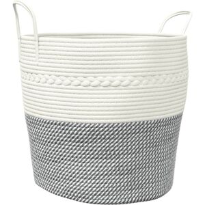 (grey and white, 43 x 38 cm) vidaXL Storage Basket Laundry Basket Washing Basket (grey and white, 43 x 38 cm) vidaXL Storage Basket Laundry Basket Washing Basket