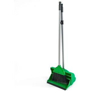 (Green) JanSan Lightweight Lobby Dustpan & Soft Brush 35" / 90cm (Green) JanSan Lightweight Lobby Dustpan & Soft Brush 35" / 90cm