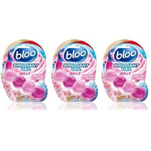 Bloo Brilliant Gel All in 1 Toilet Rim Block Cleaner, Spring Rain 42g (Pack of 3 Bloo Brilliant Gel All in 1 Toilet Rim Block Cleaner, Spring Rain 42g (Pack of 3