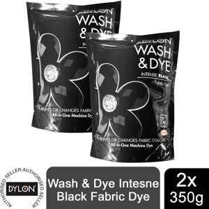 DYLON Wash & Dye Fabric Dye, Intense Black, 2 Packs of 350g DYLON Wash & Dye Fabric Dye, Intense Black, 2 Packs of 350g