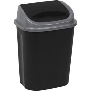 URBN Living (25L) Plastic Swing Top Waste Bin Can Dustbin Black & Grey Home Office Kitchen URBN Living (25L) Plastic Swing Top Waste Bin Can Dustbin Black & Grey Home Office Kitchen