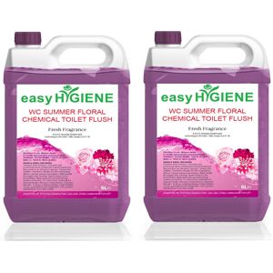 Easy HYGIENE SUMMER FLORAL FLUSH 10L CHEMICAL TOILET fluid Cleaner Portable PINK rinse 2 x 5L Easy HYGIENE SUMMER FLORAL FLUSH 10L CHEMICAL TOILET fluid Cleaner Portable PINK rinse 2 x 5L