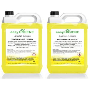 Easy HYGIENE Luscious Lemon 10L WASHING UP LIQUID 2x 5 Litre five Perfumed Yellow Easy HYGIENE Luscious Lemon 10L WASHING UP LIQUID 2x 5 Litre five Perfumed Yellow