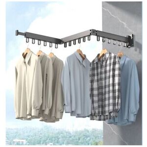 HYGRAD BUILT TO SURVIVE (3-Fold) Wall Mounted Clothes Drying Rack Foldable Dryer Line Airer Indoor Outdo HYGRAD BUILT TO SURVIVE (3-Fold) Wall Mounted Clothes Drying Rack Foldable Dryer Line Airer Indoor Outdo