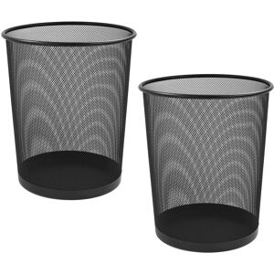 (Black, Pack of 2) KAV Lightweight Metal Mesh Wastebasket Paper Bin (Black, Pack of 2) KAV Lightweight Metal Mesh Wastebasket Paper Bin
