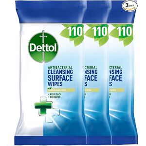 Dettol Antibacterial Biodegradable Surface Cleaning Disinfectant Wipes, 110 x 3 Dettol Antibacterial Biodegradable Surface Cleaning Disinfectant Wipes, 110 x 3