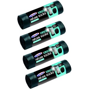 151 Products Heavy Duty Black Refuse Sacks - 4 Rolls x 12 (48 Bags), Large Bin Liners for Gen 151 Products Heavy Duty Black Refuse Sacks - 4 Rolls x 12 (48 Bags), Large Bin Liners for Gen