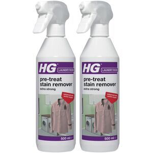 2 x HG Laundry Pre-Treat Stain Remover Extra Strong - 500ml 2 x HG Laundry Pre-Treat Stain Remover Extra Strong - 500ml