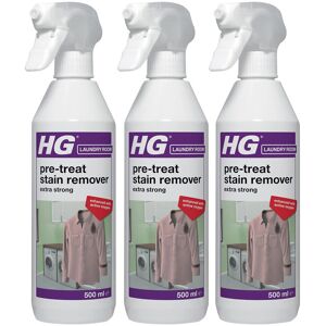 3 x HG Laundry Pre-Treat Stain Remover Extra Strong - 500ml 3 x HG Laundry Pre-Treat Stain Remover Extra Strong - 500ml