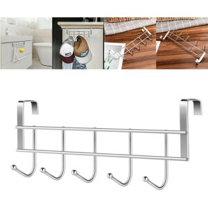 nobrand 5 Hooks Over The Door Hooks Stainless Steel Hanger Clothes Towel Storage Holder nobrand 5 Hooks Over The Door Hooks Stainless Steel Hanger Clothes Towel Storage Holder