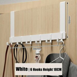 nobrand (white-18cm, XL) Storage Hooks Over The Door 6 Hooks Clothes Coat Hat Towel Hang nobrand (white-18cm, XL) Storage Hooks Over The Door 6 Hooks Clothes Coat Hat Towel Hang
