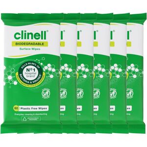 Clinell Universal Biodegradable Cleaning and Disinfectant Wipes for Surfaces - Pack of 6 Clinell Universal Biodegradable Cleaning and Disinfectant Wipes for Surfaces - Pack of 6