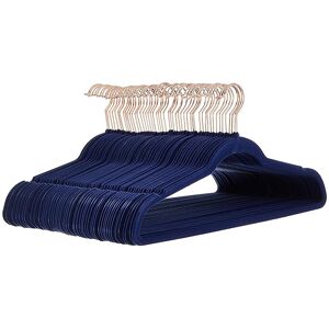 Amazon Basics Slim, Velvet Non-Slip Suit Clothes Hangers, 50-Pack, Navy Blue/Ros Amazon Basics Slim, Velvet Non-Slip Suit Clothes Hangers, 50-Pack, Navy Blue/Ros