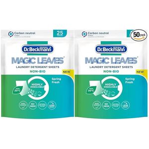 Dr Beckmann Dr. Beckmann Pack of 2 MAGIC LEAVES Laundry Detergent Sheets NON-BIO 25 Sheets Dr Beckmann Dr. Beckmann Pack of 2 MAGIC LEAVES Laundry Detergent Sheets NON-BIO 25 Sheets