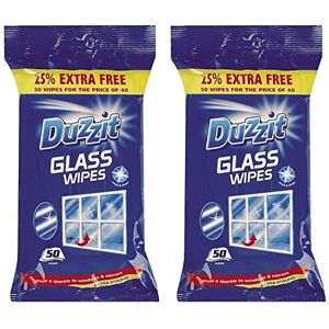 2 x Duzzit Glass Window Mirror Cleaning Wipes Pack Of 50 2 x Duzzit Glass Window Mirror Cleaning Wipes Pack Of 50