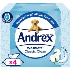 Andrex Classic Clean Washlets - Toilet Tissue Wet Wipes with Micellar Water - Fl Andrex Classic Clean Washlets - Toilet Tissue Wet Wipes with Micellar Water - Fl