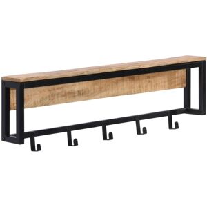 vidaXL Coat Rack Wall Mounted Coat Hook Wall Hanger Solid Rough Wood Mango vidaXL Coat Rack Wall Mounted Coat Hook Wall Hanger Solid Rough Wood Mango