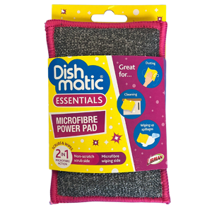 Dishmatic Microfibre Power Pad 2 in 1 - Microfibre Action, Non-Scratch Scrub & W Dishmatic Microfibre Power Pad 2 in 1 - Microfibre Action, Non-Scratch Scrub & W