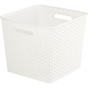 (13l, White) Curver Nestable Rattan Effect Basket (13l, White) Curver Nestable Rattan Effect Basket