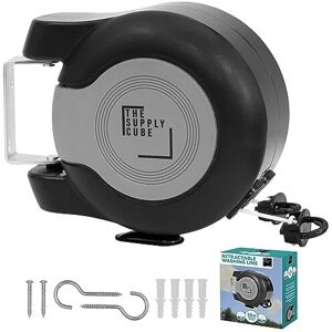 Supply Cube 30m Retractable Washing Line, Reel with Duel Cable Wall Mounted Ou Supply Cube 30m Retractable Washing Line, Reel with Duel Cable Wall Mounted Ou