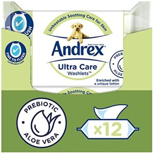 Andrex Ultra Care Washlets - Flushable Toilet Wipes - Soothing Care for Skin - C Andrex Ultra Care Washlets - Flushable Toilet Wipes - Soothing Care for Skin - C