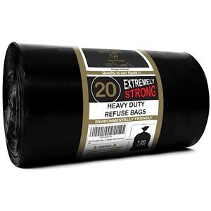 H Haya Home 120Haya Haya Home 60µm Heavy Duty Black Bin Bags 120L, 20 Bags/Roll - Leakproof, H Haya Home 120Haya Haya Home 60µm Heavy Duty Black Bin Bags 120L, 20 Bags/Roll - Leakproof,