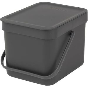 Brabantia 109720 Sort and Go Food Waste Caddy, Plastic, 6 L - Grey Brabantia 109720 Sort and Go Food Waste Caddy, Plastic, 6 L - Grey