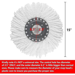 Unbranded 3 Pack Premium Replacement Mop Heads Refill For 360 Rotating Round Spin Magic Mo Unbranded 3 Pack Premium Replacement Mop Heads Refill For 360 Rotating Round Spin Magic Mo