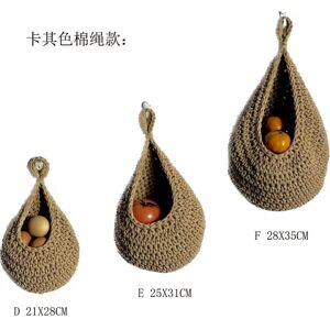 Unbranded (Khaki cotton rope, D model 21x27cm) Hanging Wall -Style Fruit Basket Vegetable Unbranded (Khaki cotton rope, D model 21x27cm) Hanging Wall -Style Fruit Basket Vegetable