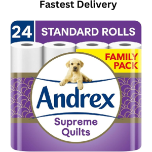 Andrex Supreme Quilts Quilted Toilet Paper Toilet Roll Pack 25% Thicker Than Bef Andrex Supreme Quilts Quilted Toilet Paper Toilet Roll Pack 25% Thicker Than Bef